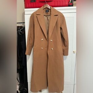 Chic Tan Double-Breasted Women's Trench Coat